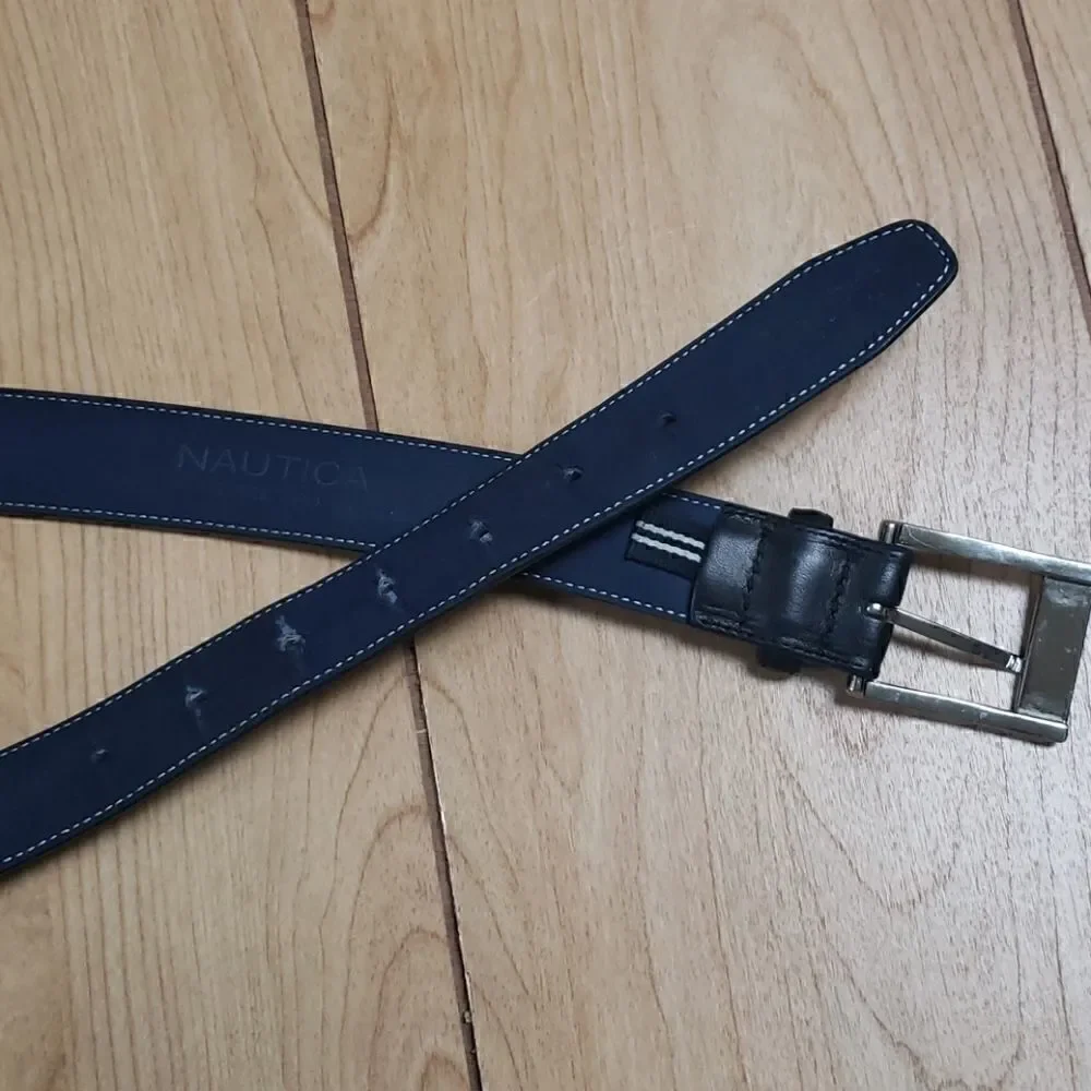 NAUTICA GENUINE LEATHER BLACK BELT